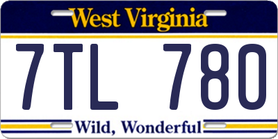WV license plate 7TL780
