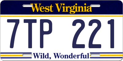 WV license plate 7TP221
