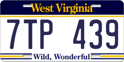 WV license plate 7TP439