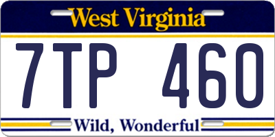 WV license plate 7TP460