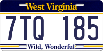 WV license plate 7TQ185