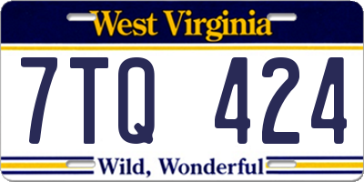 WV license plate 7TQ424