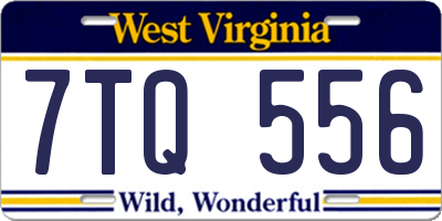 WV license plate 7TQ556