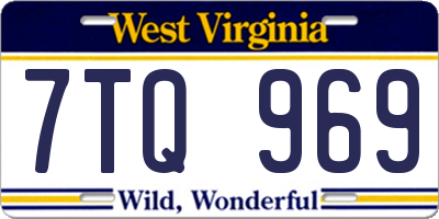 WV license plate 7TQ969