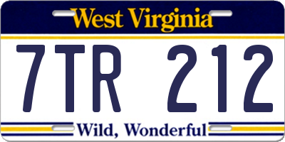 WV license plate 7TR212