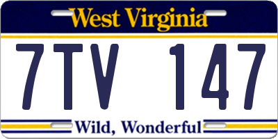 WV license plate 7TV147