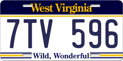 WV license plate 7TV596