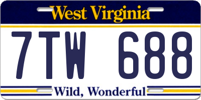WV license plate 7TW688