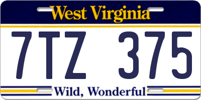 WV license plate 7TZ375