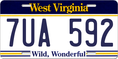 WV license plate 7UA592