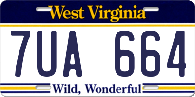 WV license plate 7UA664