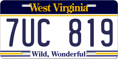 WV license plate 7UC819