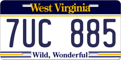 WV license plate 7UC885
