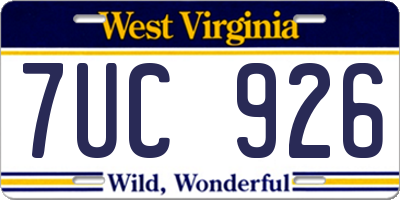 WV license plate 7UC926