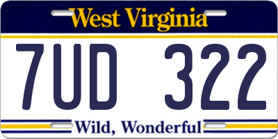 WV license plate 7UD322