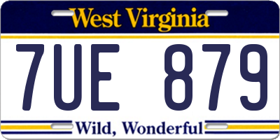 WV license plate 7UE879