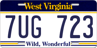 WV license plate 7UG723