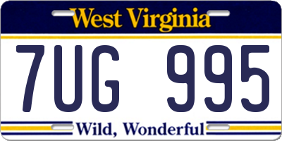 WV license plate 7UG995