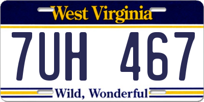WV license plate 7UH467