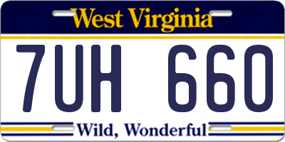 WV license plate 7UH660