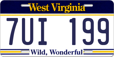 WV license plate 7UI199