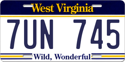 WV license plate 7UN745