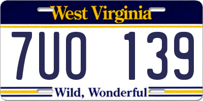 WV license plate 7UO139