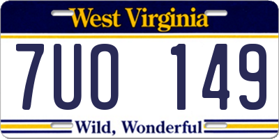 WV license plate 7UO149