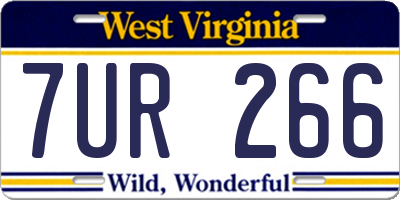 WV license plate 7UR266