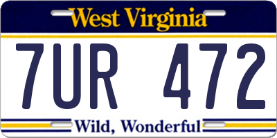 WV license plate 7UR472