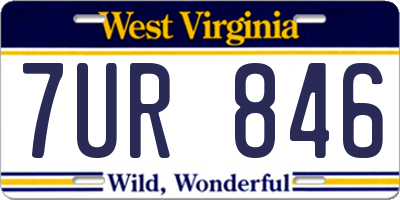 WV license plate 7UR846