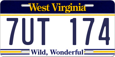 WV license plate 7UT174