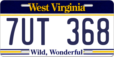 WV license plate 7UT368