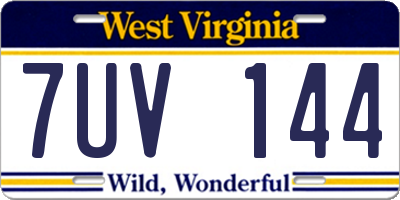 WV license plate 7UV144