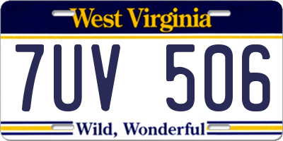 WV license plate 7UV506