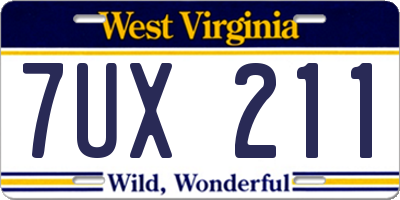 WV license plate 7UX211