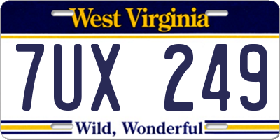 WV license plate 7UX249