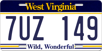 WV license plate 7UZ149