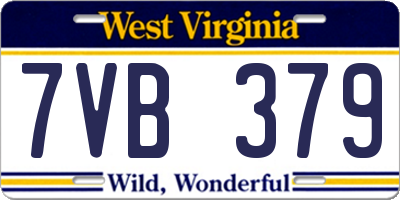 WV license plate 7VB379