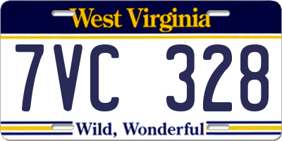 WV license plate 7VC328