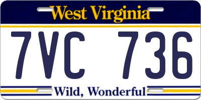 WV license plate 7VC736