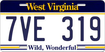 WV license plate 7VE319