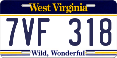 WV license plate 7VF318