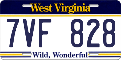 WV license plate 7VF828