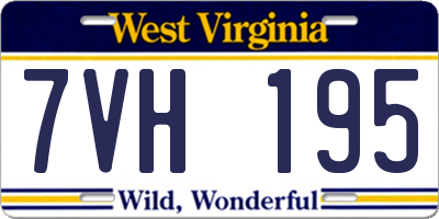 WV license plate 7VH195