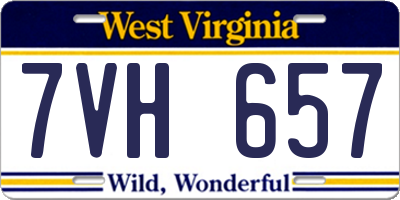 WV license plate 7VH657