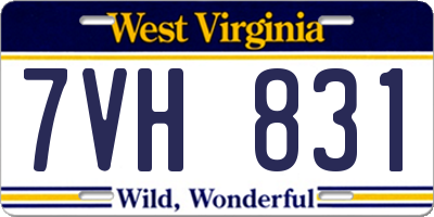 WV license plate 7VH831