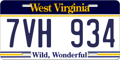 WV license plate 7VH934
