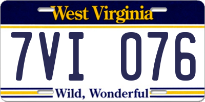 WV license plate 7VI076