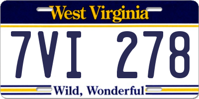 WV license plate 7VI278